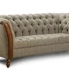 Casa Padrino Luxus Chesterfield 4er Sofa Cezar 260 x 87 x H. 77 cm - Elegantes Wohnzimmer 4er Sofa mit Echtleder - Chesterfield Wohnzimmer Möbel
