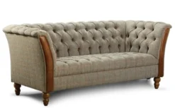 Casa Padrino Luxus Chesterfield 4er Sofa Cezar 260 x 87 x H. 77 cm - Elegantes Wohnzimmer 4er Sofa mit Echtleder - Chesterfield Wohnzimmer Möbel