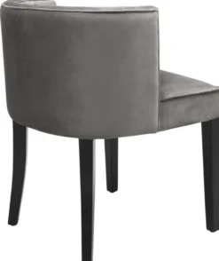 Casa Padrino Luxus Chesterfield Esszimmerstuhl Grau / Schwarz 60 x 58 x H. 77 cm - Esszimmermöbel