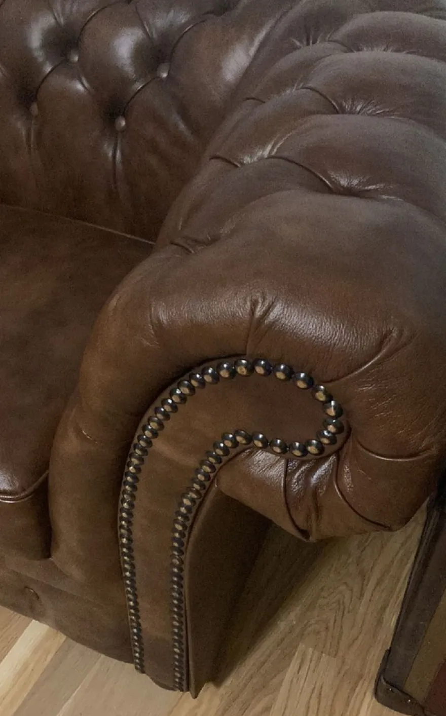 Casa Padrino Luxus Chesterfield Leder 2er Sofa Vintage Braun 170 x 90 x H. 80 cm - Echtleder Wohnzimmer Sofa - Wohnzimmer Möbel - Chesterfield Möbel - Luxus Möbel - Luxus Wohnzimmer Einrichtung