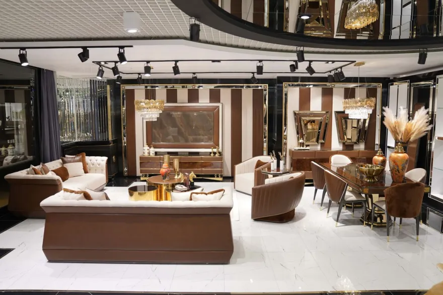 Casa Padrino Luxus Chesterfield Sofa Naturfarben / Braun / Grau - Wohnzimmer Sofa - Hotel Sofa - Wohnzimmer Möbel - Hotel Möbel - Chesterfield Möbel - Luxus Möbel - Luxus Einrichtung