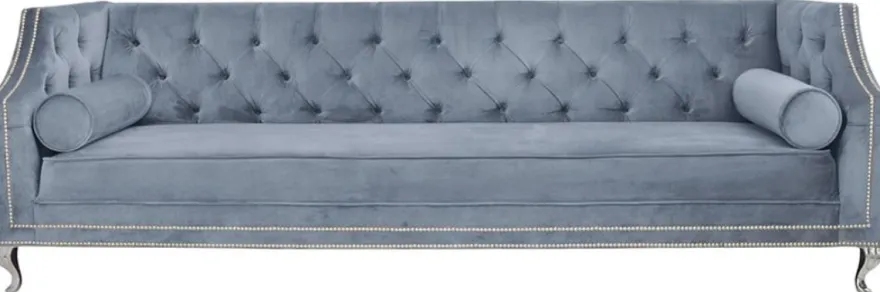 Casa Padrino Luxus Chesterfield Samt Sofa mit Kissen 225 x 84 x H. 76,5 cm - Verschiedene Farben - Chesterfield Wohnzimmer Möbel