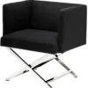 Casa Padrino Luxus Club Sessel in silber / schwarz 66 x 57 x H. 74 cm - Art Deco Möbel
