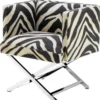 Casa Padrino Luxus Club Sessel im Zebra Design 68 x 57 x H. 74 cm - Art Deco Möbel