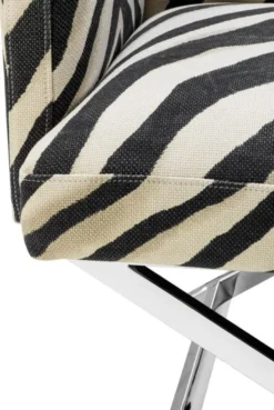 Casa Padrino Luxus Club Sessel im Zebra Design 68 x 57 x H. 74 cm - Art Deco Möbel