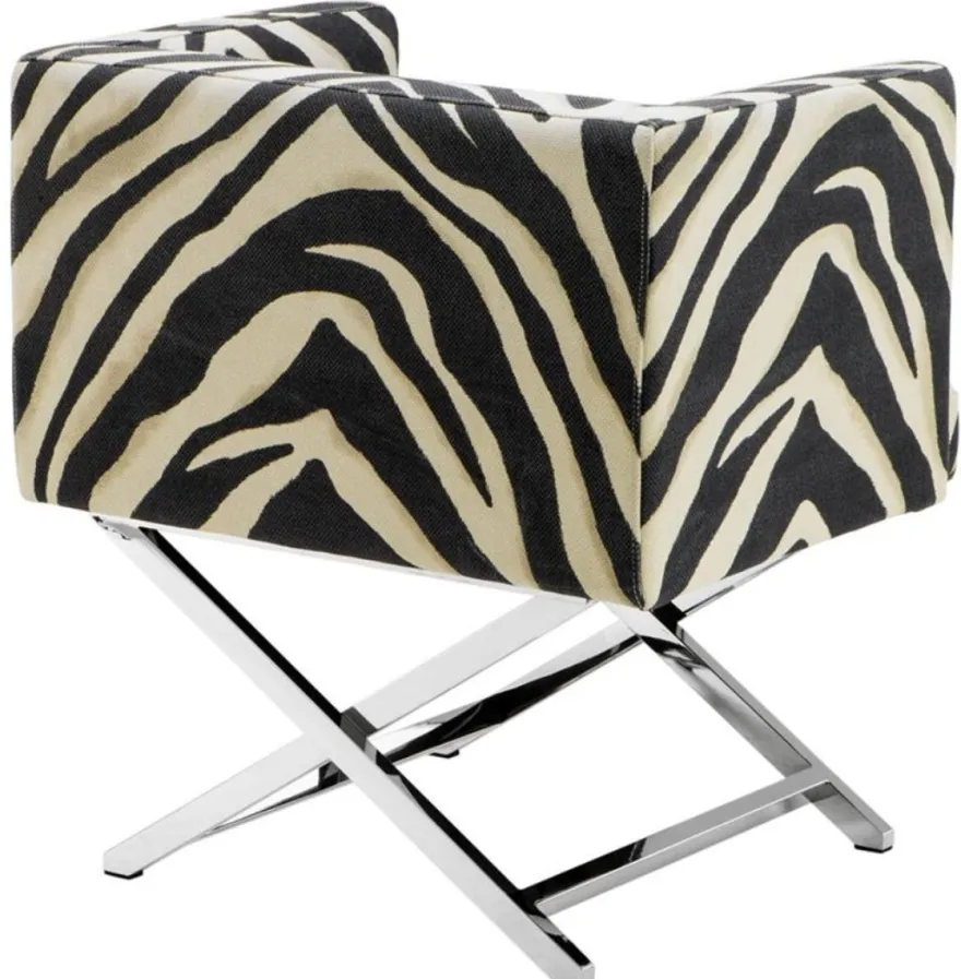 Casa Padrino Luxus Club Sessel im Zebra Design 68 x 57 x H. 74 cm - Art Deco Möbel