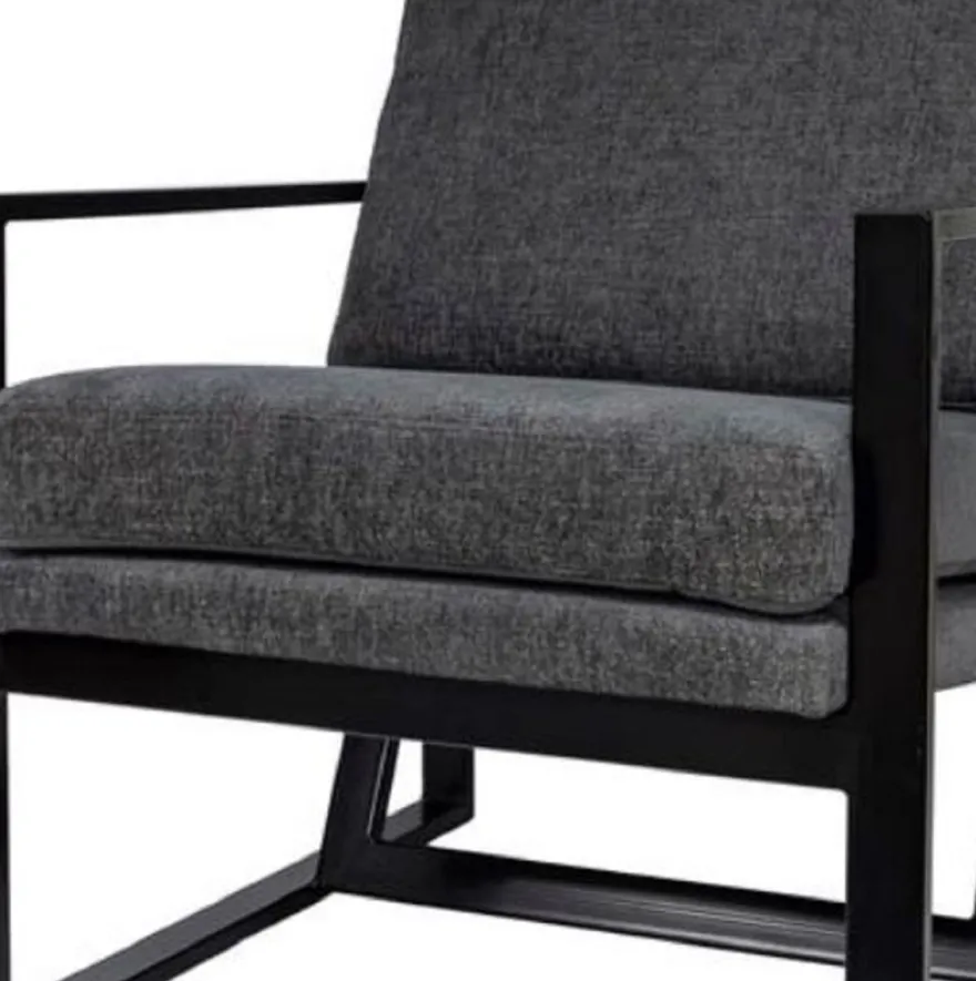 Casa Padrino Luxus Club Sessel mit Metallrahmen Grau / Schwarz 80 x 70 x H. 85 cm - Hotel Möbel