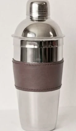 Casa Padrino Luxus Cocktailshaker Silber / Braun H. 23 cm - Gastronomie Accessoires
