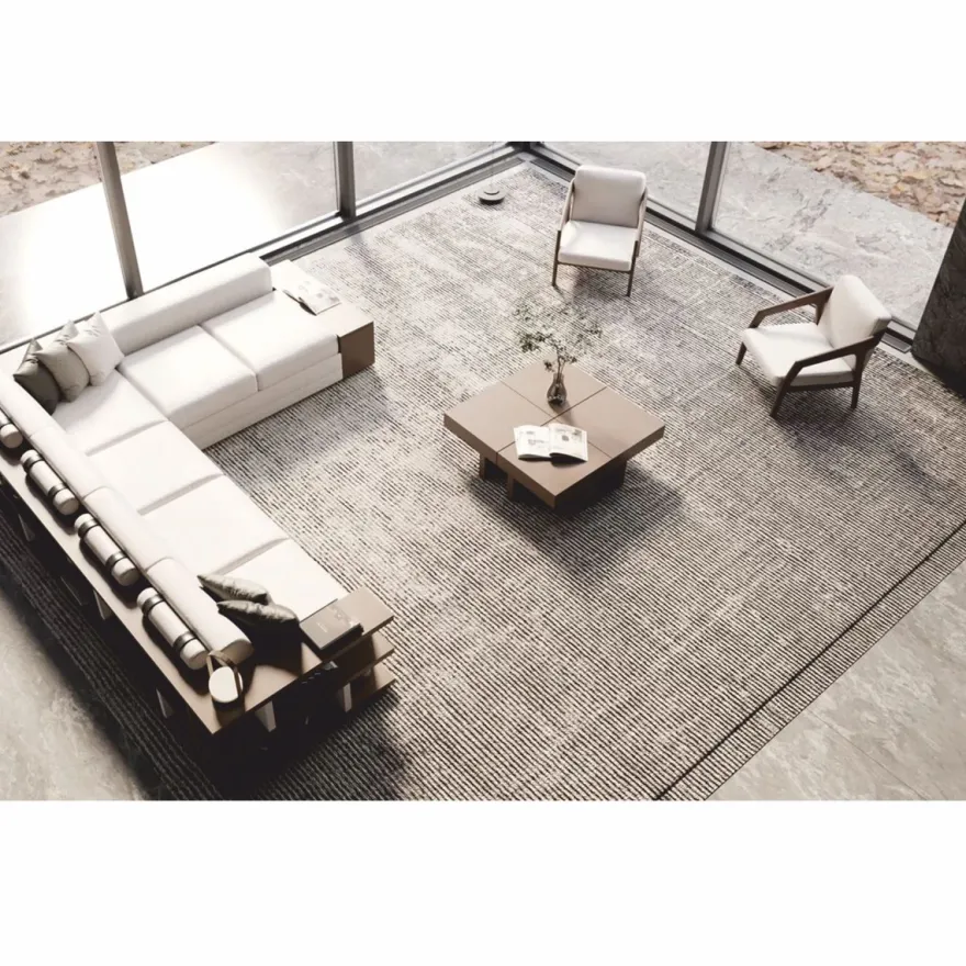 Casa Padrino Luxus Couchtisch Braun / Weiß 100-140 cm - Ausziehbarer Wohnzimmertisch