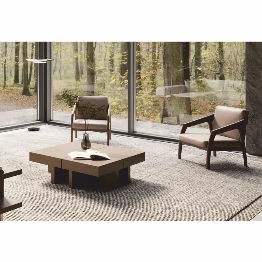 Casa Padrino Luxus Couchtisch Braun / Weiß 100-140 cm - Ausziehbarer Wohnzimmertisch