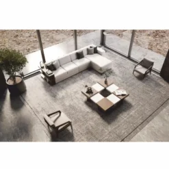 Casa Padrino Luxus Couchtisch Braun / Weiß 100-140 cm - Ausziehbarer Wohnzimmertisch