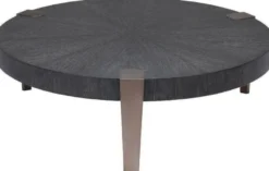 Casa Padrino Luxus Couchtisch Anthrazitgrau / Bronzefarben Ø 121 x H. 38,5 cm - Runder Wohnzimmertisch - Wohnzimmer Möbel - Luxus Qualität