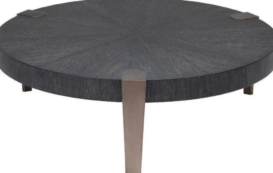 Casa Padrino Luxus Couchtisch Anthrazitgrau / Bronzefarben Ø 121 x H. 38,5 cm - Runder Wohnzimmertisch - Wohnzimmer Möbel - Luxus Qualität