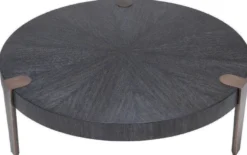 Casa Padrino Luxus Couchtisch Anthrazitgrau / Bronzefarben Ø 121 x H. 38,5 cm - Runder Wohnzimmertisch - Wohnzimmer Möbel - Luxus Qualität
