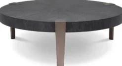 Casa Padrino Luxus Couchtisch Anthrazitgrau / Bronzefarben Ø 121 x H. 38,5 cm - Runder Wohnzimmertisch - Wohnzimmer Möbel - Luxus Qualität