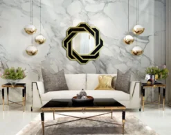 Casa Padrino Luxus Couchtisch Schwarz / Gold 130 x 70 x H. 45 cm - Wohnzimmertisch mit Kunstmarmor Tischplatte - Luxus Wohnzimmer Möbel - Hotel Möbel - Luxus Einrichtung - Hotel Einrichtung