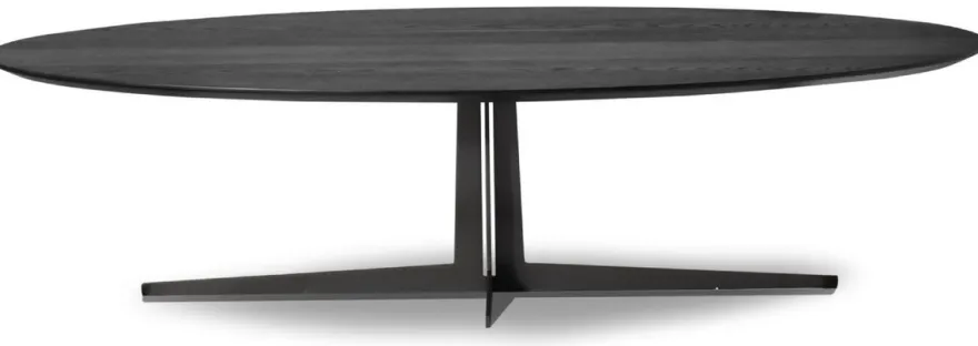 Casa Padrino Luxus Couchtisch Anthrazitgrau 150 x 80 x H. 38 cm - Ovaler Wohnzimmertisch - Wohnzimmer Möbel - Luxus Qualität