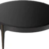 Casa Padrino Luxus Couchtisch Bronze / Messing / Schwarz Ø 94 x H. 34,5 cm - Runder Edelstahl Wohnzimmertisch mit Glasplatte - Luxus Wohnzimmer Möbel