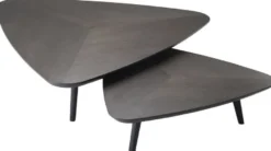 Casa Padrino Luxus Couchtisch Set Mokkafarben - 2 Massivholz Wohnzimmertische - Wohnzimmer Möbel - Luxus Qualität