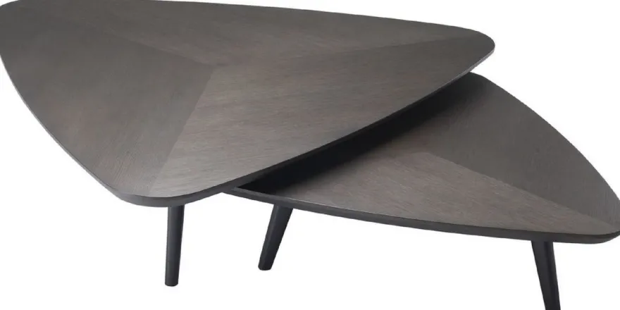 Casa Padrino Luxus Couchtisch Set Mokkafarben - 2 Massivholz Wohnzimmertische - Wohnzimmer Möbel - Luxus Qualität