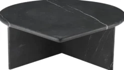 Casa Padrino Luxus Couchtisch Set Schwarz - 3 Wohnzimmertische aus hochwertigem Marmor - Luxus Wohnzimmer Möbel