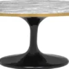 Casa Padrino Luxus Couchtisch Grau / Messing / Schwarz 120 x 60 x H. 50,5 cm - Ovaler Wohnzimmertisch