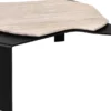 Casa Padrino Luxus Couchtisch Schwarz / Beige 75,5 x 78 x H. 32,5 cm - Designer Wohnzimmertisch mit Marmorplatte