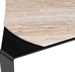 Casa Padrino Luxus Couchtisch Schwarz / Beige 75,5 x 78 x H. 32,5 cm - Designer Wohnzimmertisch mit Marmorplatte