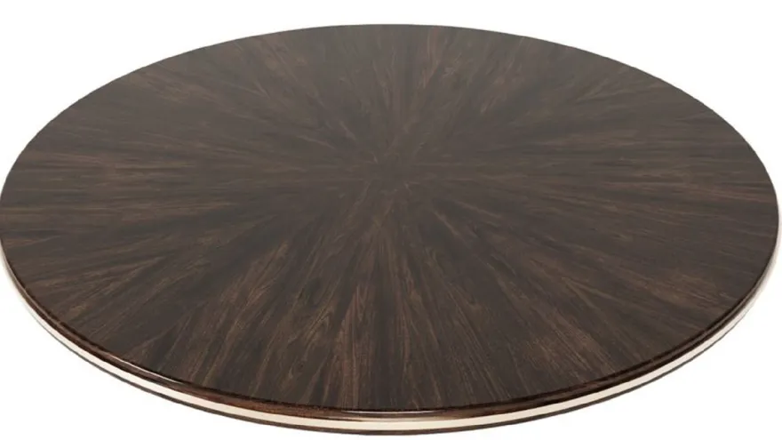 Casa Padrino Luxus Couchtisch Dunkelbraun Ø 130 x H. 38 cm - Runder Massivholz Wohnzimmertisch - Wohnzimmer Möbel - Luxus Möbel