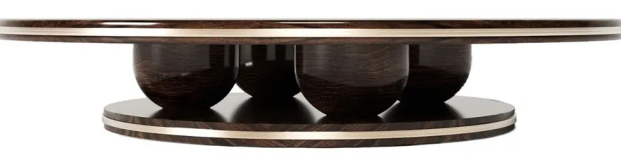 Casa Padrino Luxus Couchtisch Dunkelbraun Ø 130 x H. 38 cm - Runder Massivholz Wohnzimmertisch - Wohnzimmer Möbel - Luxus Möbel