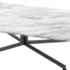 Casa Padrino Luxus Couchtisch Weiß / Schwarz 140 x 80 x H. 39 cm - Wohnzimmermöbel