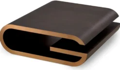 Casa Padrino Luxus Couchtisch Mokka / Messing 100 x 100 x H. 33 cm - Designer Wohnzimmertisch - Wohnzimmer Möbel - Luxus Möbel - Designer Möbel - Luxus Einrichtung - Designer Einrichtung