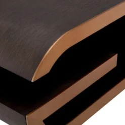 Casa Padrino Luxus Couchtisch Mokka / Messing 100 x 100 x H. 33 cm - Designer Wohnzimmertisch - Wohnzimmer Möbel - Luxus Möbel - Designer Möbel - Luxus Einrichtung - Designer Einrichtung