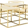 Casa Padrino Luxus Couchtisch / Wohnzimmertisch Gold 120 x 120 x H. 42 cm - Designer Wohnzimmermöbel