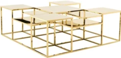 Casa Padrino Luxus Couchtisch / Wohnzimmertisch Gold 120 x 120 x H. 42 cm - Designer Wohnzimmermöbel