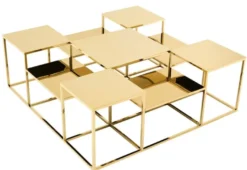 Casa Padrino Luxus Couchtisch / Wohnzimmertisch Gold 120 x 120 x H. 42 cm - Designer Wohnzimmermöbel