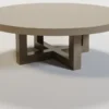 Casa Padrino Luxus Couchtisch Matt Taupe Ø 120 x H. 40 cm - Runder Massivholz Wohnzimmertisch - Luxus Massivholz Wohnzimmer Möbel