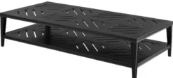 Casa Padrino Luxus Couchtisch Mattschwarz 180 x 90 x H. 42 cm - Rechteckiger Wohnzimmertisch aus hochwertigen strapazierbarem Aluminium - Gartentisch