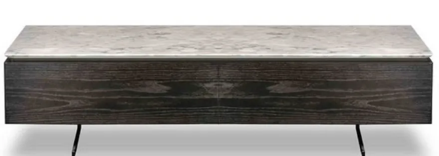 Casa Padrino Luxus Couchtisch mit 2 Schubladen Schwarz / Weiß 150 x 80 x H. 38 cm - Wohnzimmertisch mit Marmorplatte - Luxus Möbel