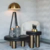 Casa Padrino Luxus Couchtisch Schwarz / Bronze 80 cm - Luxus Wohnzimmer Möbel
