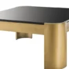 Casa Padrino Luxus Couchtisch Messing / Schwarz 100 x 100 x H. 46 cm - Edelstahl Wohnzimmertisch mit Glasplatte - Luxus Kollektion