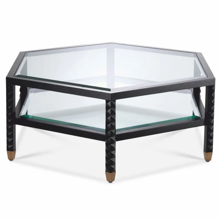 Casa Padrino Luxus Couchtisch Schwarz / Bronze 120 cm - Hotel & Wohnzimmer Möbel
