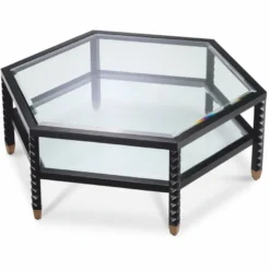 Casa Padrino Luxus Couchtisch Schwarz / Bronze 120 cm - Hotel & Wohnzimmer Möbel
