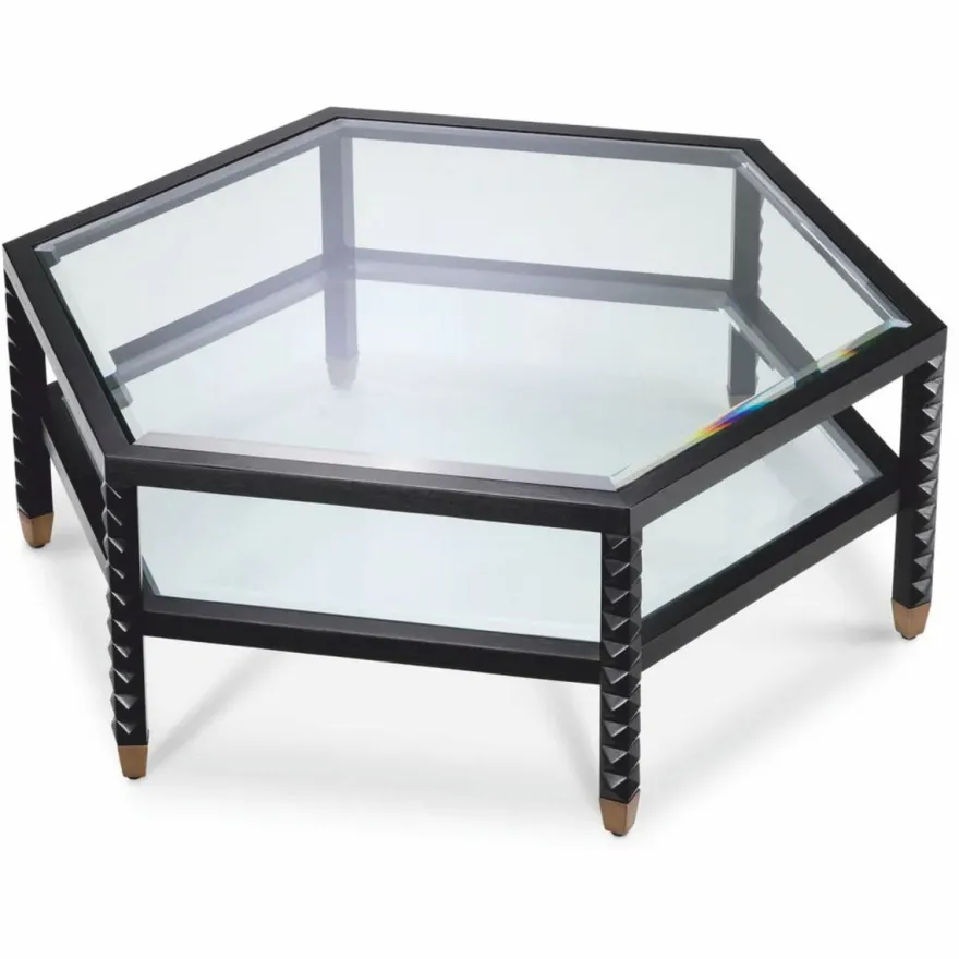 Casa Padrino Luxus Couchtisch Schwarz / Bronze 120 cm - Hotel & Wohnzimmer Möbel