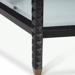 Casa Padrino Luxus Couchtisch Schwarz / Bronze 120 cm - Hotel & Wohnzimmer Möbel