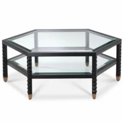 Casa Padrino Luxus Couchtisch Schwarz / Bronze 120 cm - Hotel & Wohnzimmer Möbel