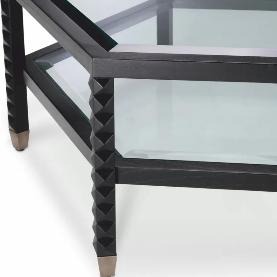 Casa Padrino Luxus Couchtisch Schwarz / Bronze 120 cm - Hotel & Wohnzimmer Möbel