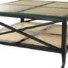 Casa Padrino Luxus Couchtisch Schwarz / Naturfarben 100 x 100 x H. 46 cm - Limited Edition