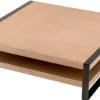 Casa Padrino Luxus Couchtisch Naturfarben / Bronze 150 x 150 x H. 42,5 cm - Quadratischer Wohnzimmertisch - Wohnzimmer Möbel - Massivholz Möbel - Luxus Möbel - Luxus Einrichtung