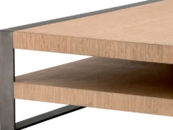 Casa Padrino Luxus Couchtisch Naturfarben / Bronze 150 x 150 x H. 42,5 cm - Quadratischer Wohnzimmertisch - Wohnzimmer Möbel - Massivholz Möbel - Luxus Möbel - Luxus Einrichtung